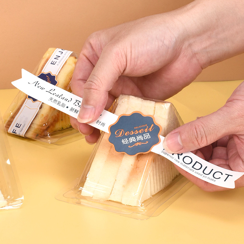 Papel de embalaje de sándwich desechable caja de plástico transparente PET pastelería caja de embalaje para hornear postre triángulo embalaje