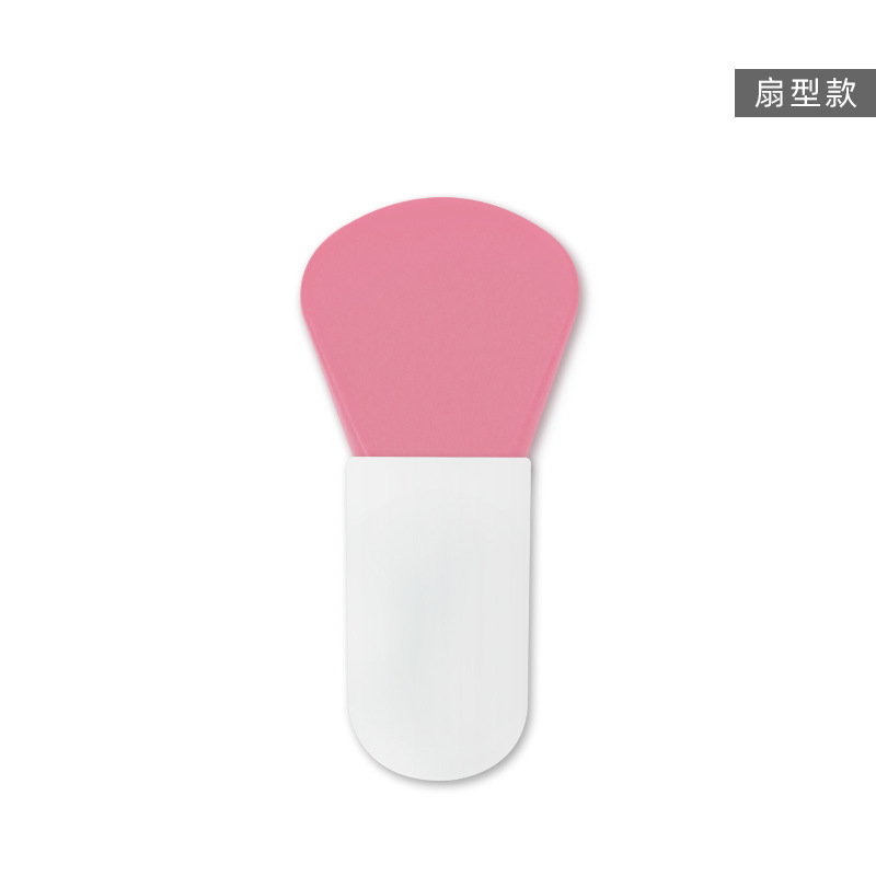 Nuevo pulgar mango corto máscara cepillo silicona cabeza belleza cepillo traje aplicar barro película mini máscara cepillo al por mayor