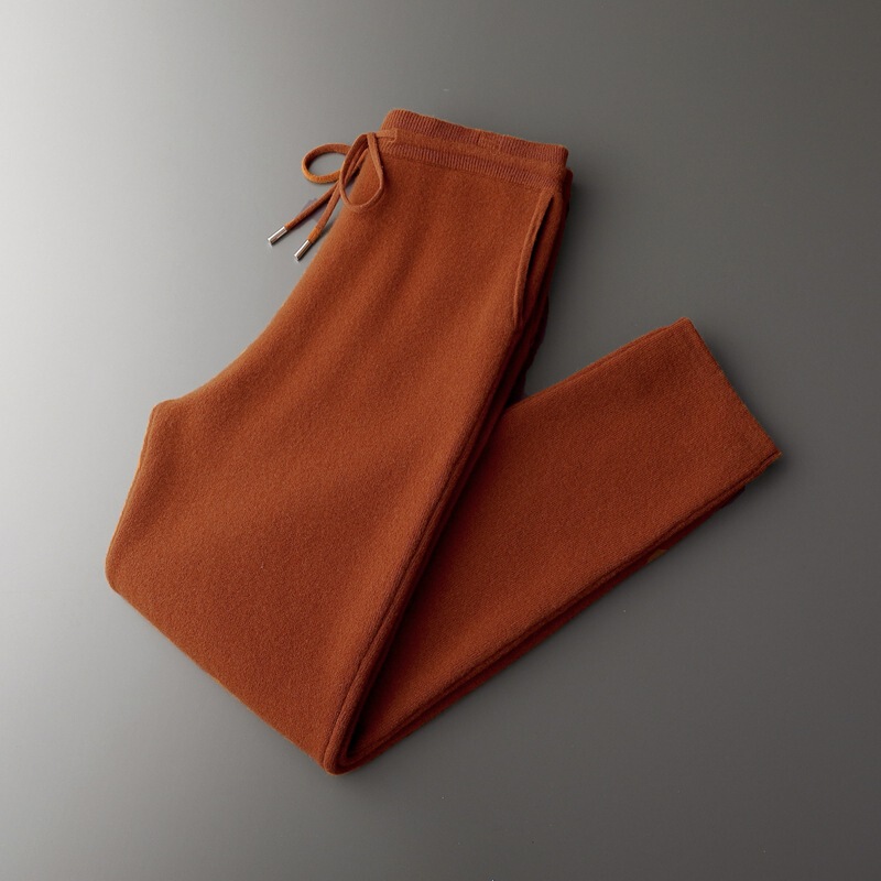 Autumn and Winter New Cashmere Pants Men's Solid Color Casual Pants All-match Four-level Bifurcation Pants Trendy Loose Leggings for Men Autumn and Winter New Cashmere Pants Men's Solid Color Casual Pants All-match Four-level Bifurcation Pants Trendy Loose Leggings for Men