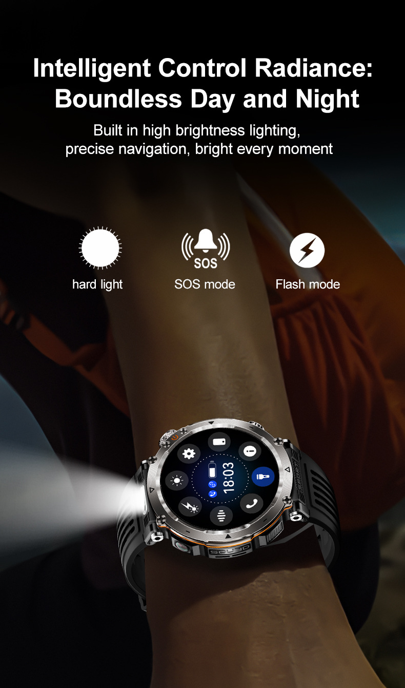 Outdoor Sports Smartwatch With Compass And Led Flashlight_voghion.com