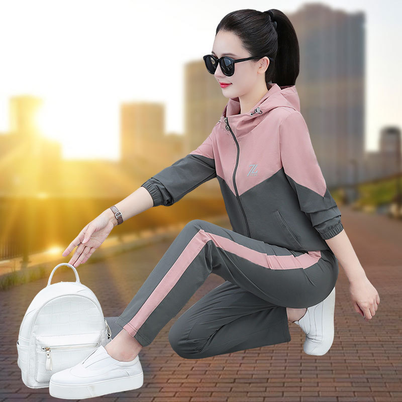 春秋运动服套装女士2025新款爆款秋季中年妈妈休闲时尚洋气两件套|undefined