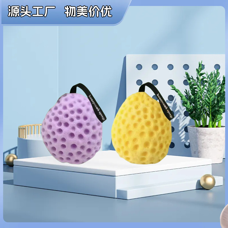 Esponja de baño grande estilo japonés con forma de panal, esponja súper suave, esponja de baño bonita para niños, esponja exfoliante agradable para la piel.