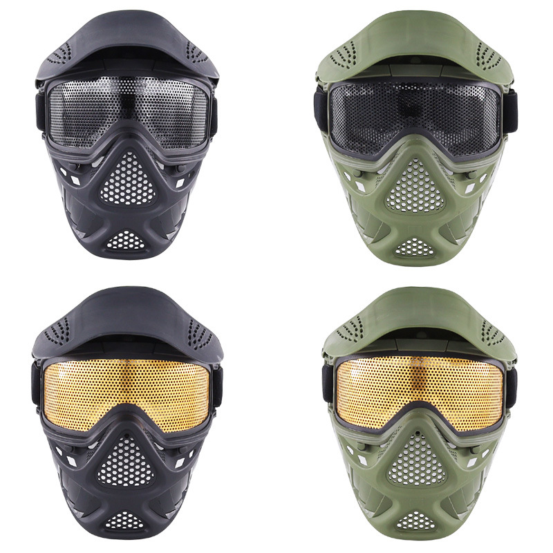 厂家直销跨境供货大帽檐 训练保护头盔 彩弹面罩 彩弹头盔