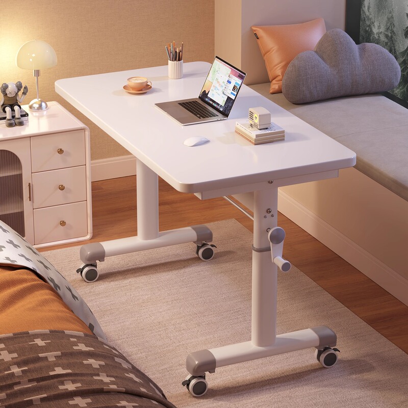 Movable Desk, Computer Desk, Office Desk, Student Home Bedroom Simple Small Table, Adjustable Work Table, Bedside Table