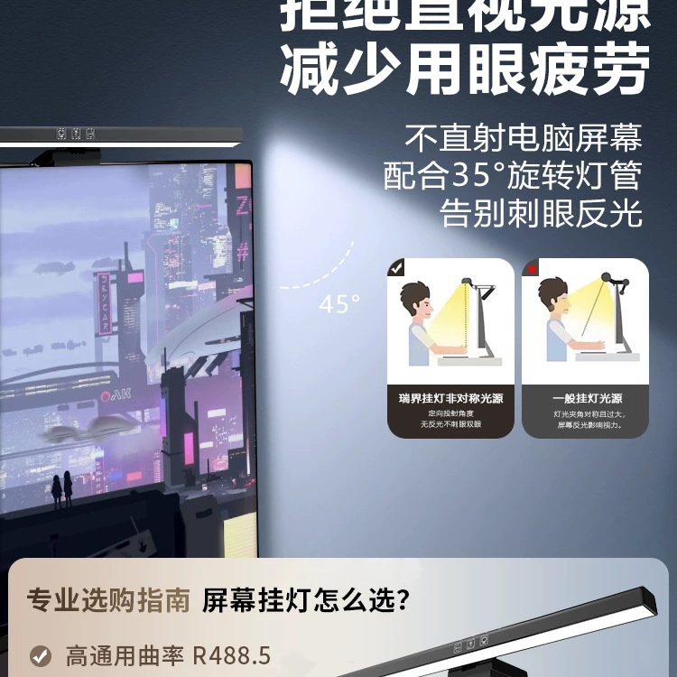 Hanging lights, screen, LCD display, teaching work lamp, retroreflective laptop, eyes protection