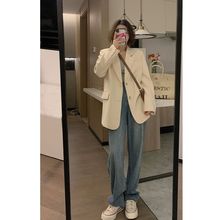 小西装外套女小个子新款早春秋季中长洋气韩版气质感西服