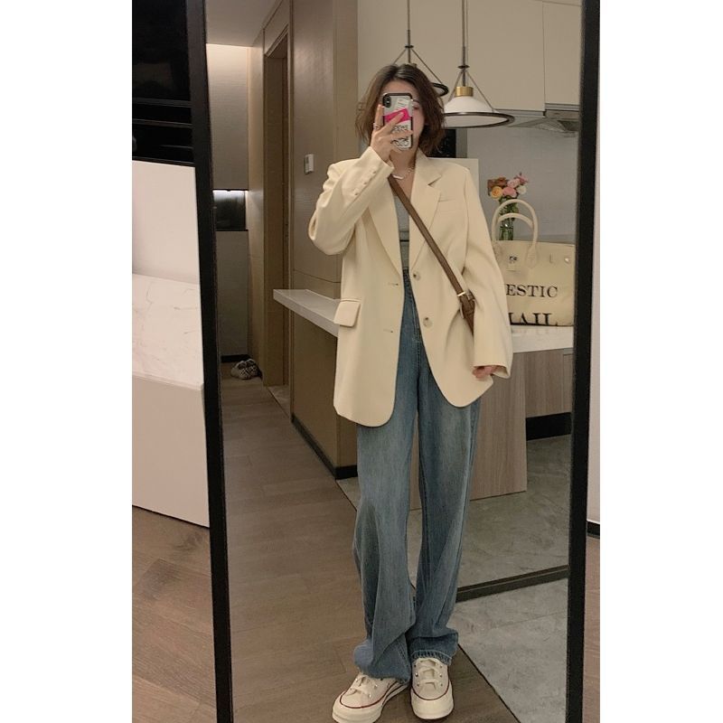 小西装外套女小个子新款早春秋季中长洋气韩版气质感西服