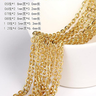 Wholesale Flat Cross Chain DIY Handmade O-Shaped Chain Jewelry Accessories Material Metal Chain Iron Chain Color-Preserving Thin Chain