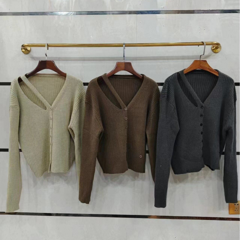 Cardigan de punto glutinoso suave de viento perezoso para mujeres primavera coreana con solapa suéter casual japonés chaqueta
