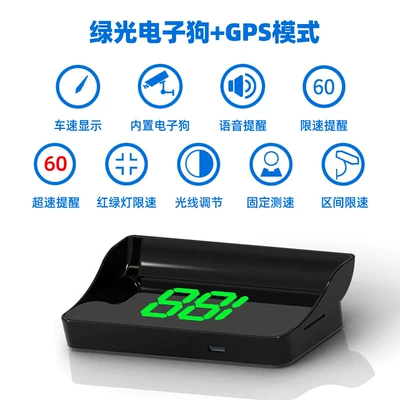 360 ​​Holographic Image Gps – Car display - gpselectronic-dog-version-hud-green-light-head-up-display-usb-cable-for-power-obd