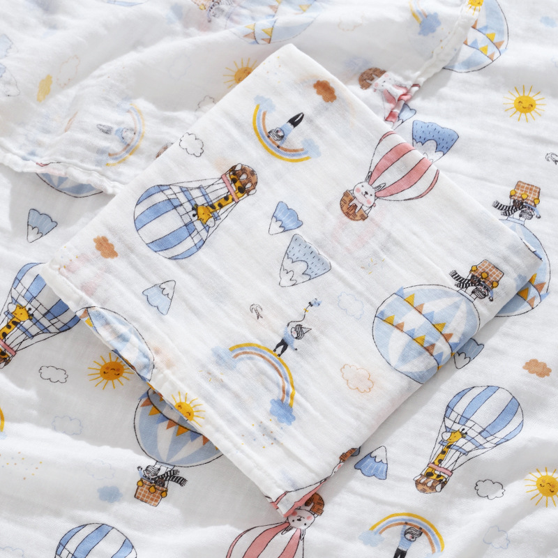 Bebé una toalla de baño de gasa de doble capa de algodón puro, manta para niños, bolsa para bebé, edredón para recién nacido único, estilo fino de verano