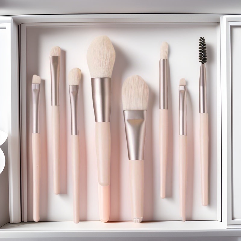 8-Piece Mini Makeup Brush Set with Matte Soft Bristles, Complete Set for Beginners, Cross-Border Beauty Tools for Contouring