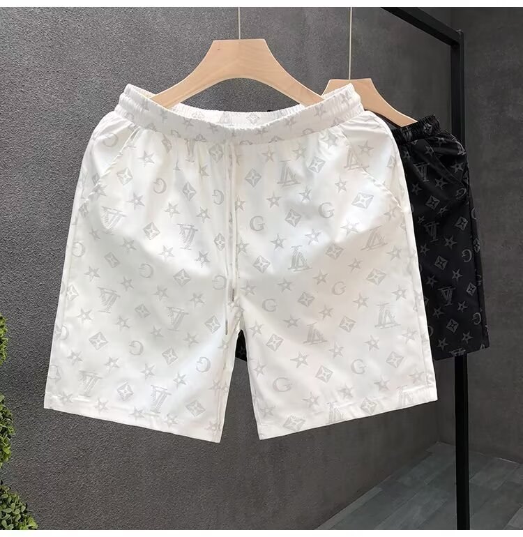 Summer New Men's Ice Silk Quick Drying Casual Sports Shorts Loose Breathable Five Point Pants With Letter Print_voghion.com