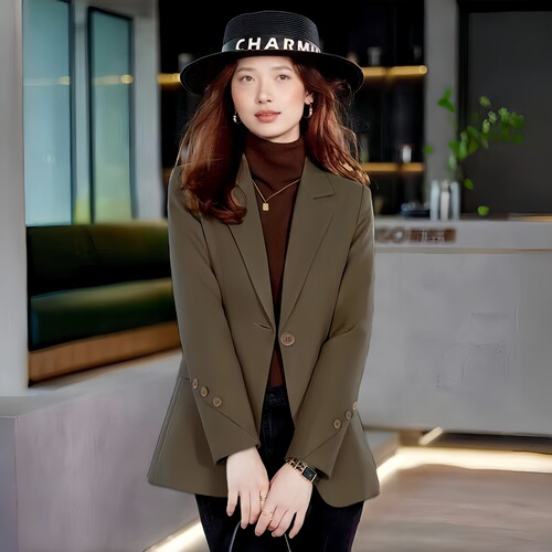 Suit coat for women with a high-quality new Korean casual all-matching temperament chanel style spring and autumn women's small suit top