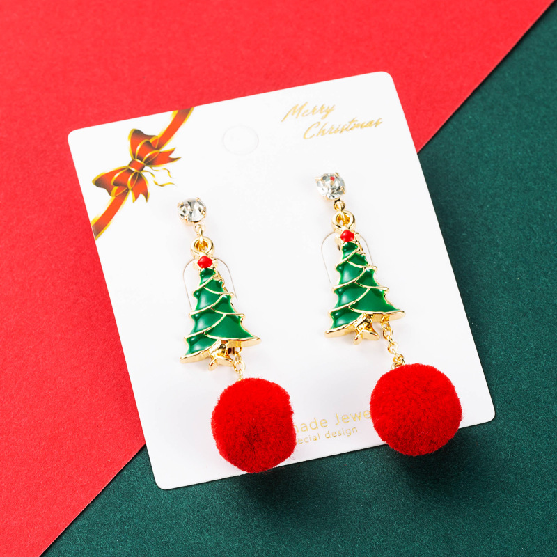 2021 Nouvelle Série De Noël Santa Claus Asymétrique Boucles D'oreilles Personnalité Hippie De Noël Boucles D'oreilles En Gros display picture 7