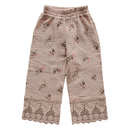 2024 Spring Strawberry Shan Korean Children's Clothing Girls Girls Fashion Lace Floral Casual Pants