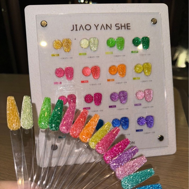 一色一备案胶研社16色荧光碎钻甲油胶套装2024年新款厂家全套批发