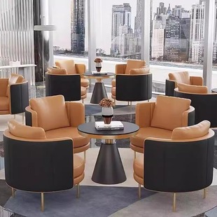 Hotel Lobby Internet Celebrating Leisure Sofa Beauty Salon Business Reception Negotiation Sofa Tables and Chairs Sales Office One Table and Four Chairs
