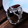 Dowei Wish Europe and the United States Hot Sale Retro Thai Vampire Bat Skeleton Ring Men's Pontk style ring