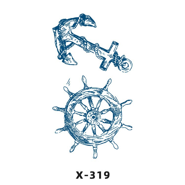 Arco de flor pequeña pegatinas de tatuaje fresco 3D dibujos animados transfronterizo Henna rosa impermeable texto en inglés pegatinas de tatuaje