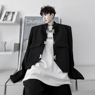 High-end short suit niche heavy craft butterfly buckle designer suit jacket men's fashion H1753 5125