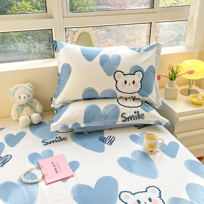 Funda de almohada fresca pequeña de algodón puro Un par de fundas de almohada para el hogar individuales 48x74cm Funda interior de núcleo de almohada de algodón Student 4