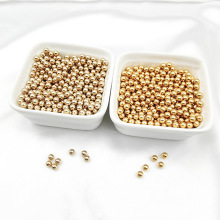 铜镀真金保色无孔金珠光面光身圆珠铜珠散珠DIY手工饰品材料配件