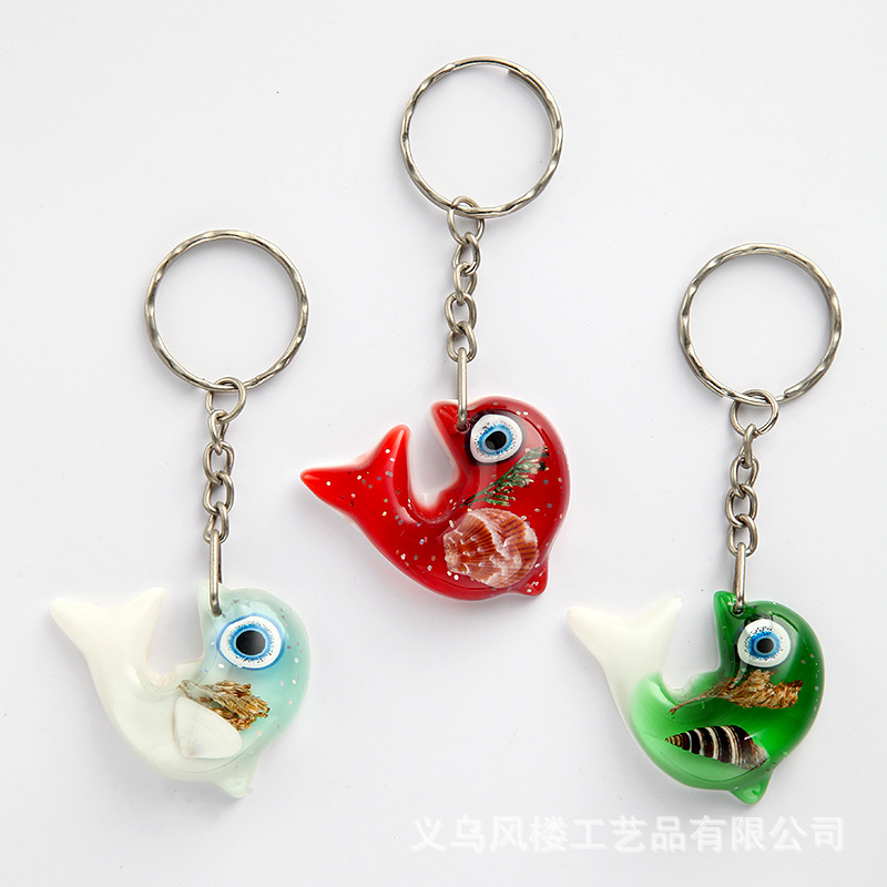 Llavero con conchas y estrellas de mar, recuerdo creativo de playa, venta directa de fábrica