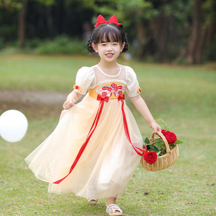 Summer New Girls' Hanfu Chinese Style dress Children's Super Fairy Western Style Princess Dress High-end Children's Dress Wholesale