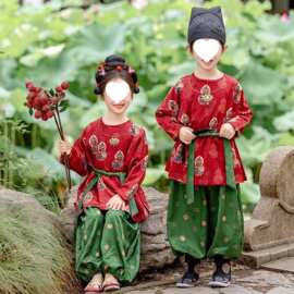 男童唐制汉服春秋女童国学古装幼儿园国庆小学生中国风舞蹈演出服