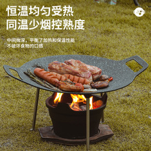 麦饭石铁板烧不粘锅烤肉锅 韩国烤肉盘户外烤盘野营卡式炉BBQ露营