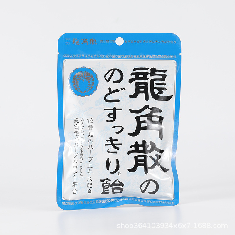 スポット 日本製 龍角散袋 冷却のど飴 ミント味 龍角散 フルーツキャンディ ハードキャンディ 80g|undefined