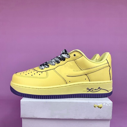 Original Air Force Kobe Sneakers Lakers Yellow Thick-Soled Casual Sports Shoes Af1 Zipper Fashion Unisex Trendy Shoes
