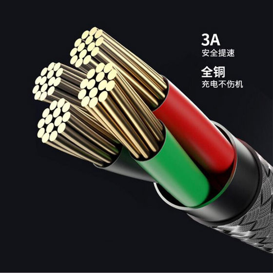 Aluminum alloy one-to-three braided data line 1.2m for Apple type-C charging line three-in-one gift line