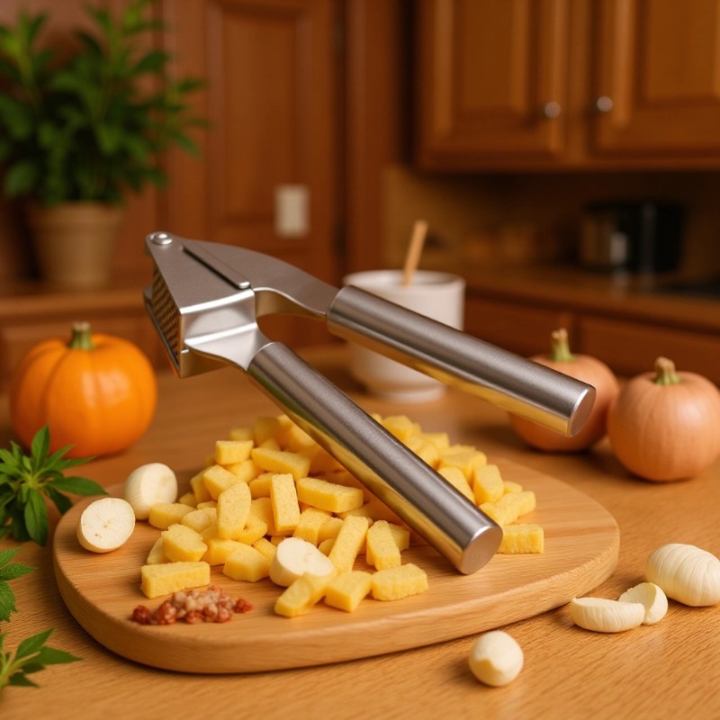 Stainless Steel Garlic Press Multifunctional Garlic Crusher Manual Garlic Press Kitchen Seasoning Tool Wholesale in Stock