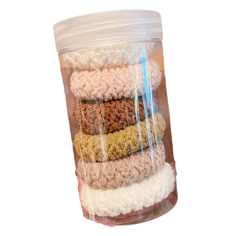 Corea del Sur nueva cuerda de pelo niñas Otoño e Invierno serie marrón toalla anillo niña alta elasticidad no duele tocado de pelo accesorios para el cabello