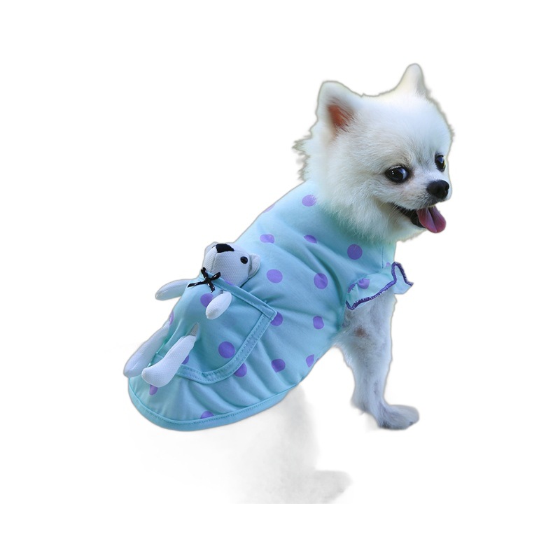 Perro mascota bolsillo de gato oso blanco lunares ropa Teddy Fighting Bomei artículos finos de primavera, verano y otoño