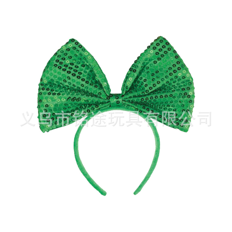 Día de San Patricio traje pajarita cabeza hebilla trébol collar pendientes KISS ME correa de hombro Irish 4-piece Set