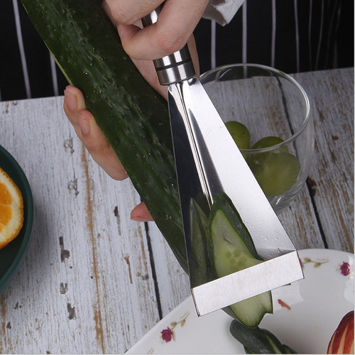 Triangular fruit carving knife household stainless steel apple push knife chef fruit platter artifact food carving mold
