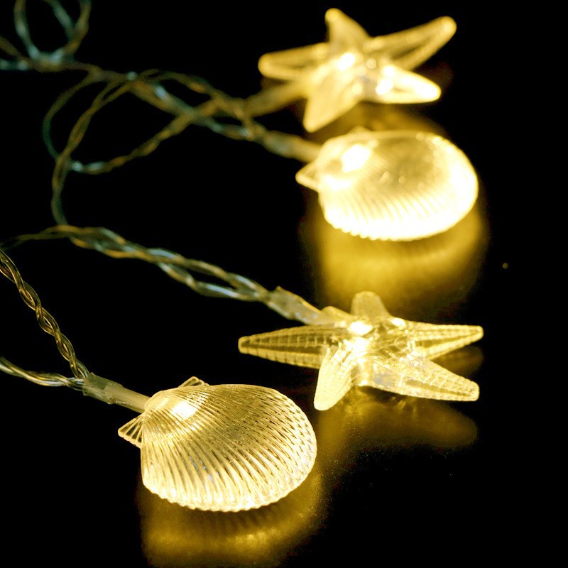 Factory wholesale led starfish shell light string colored light string New Year room decoration Christmas courtyard decoration