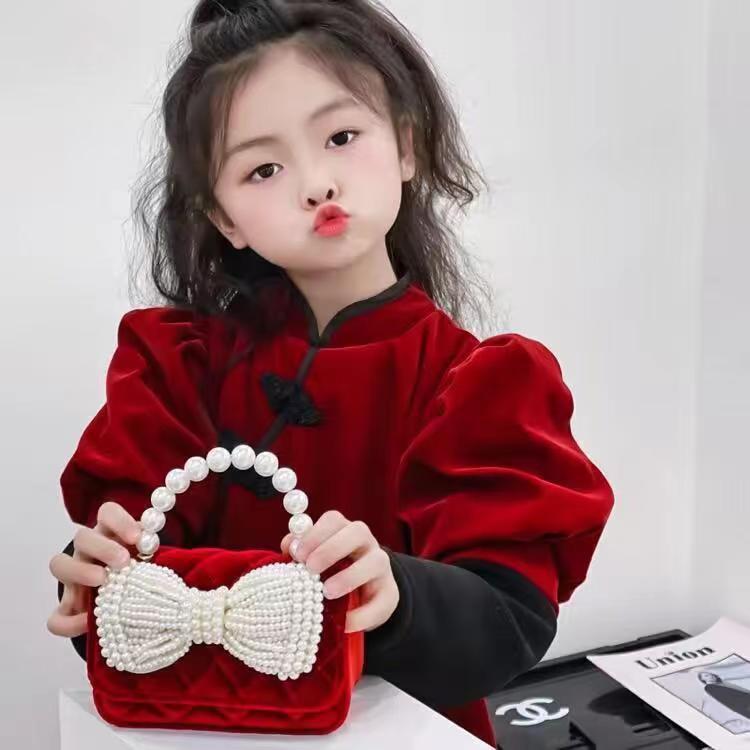 Bolsas de Año Nuevo para niños, chicas lindas, bolsas de mochila princesa bebé, estilo rojo de Año Nuevo, fragancia