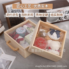 木製アクリル透明手提げ結婚お土産木製ケース誕生日パーティー包装ギフトビジネスレトロ