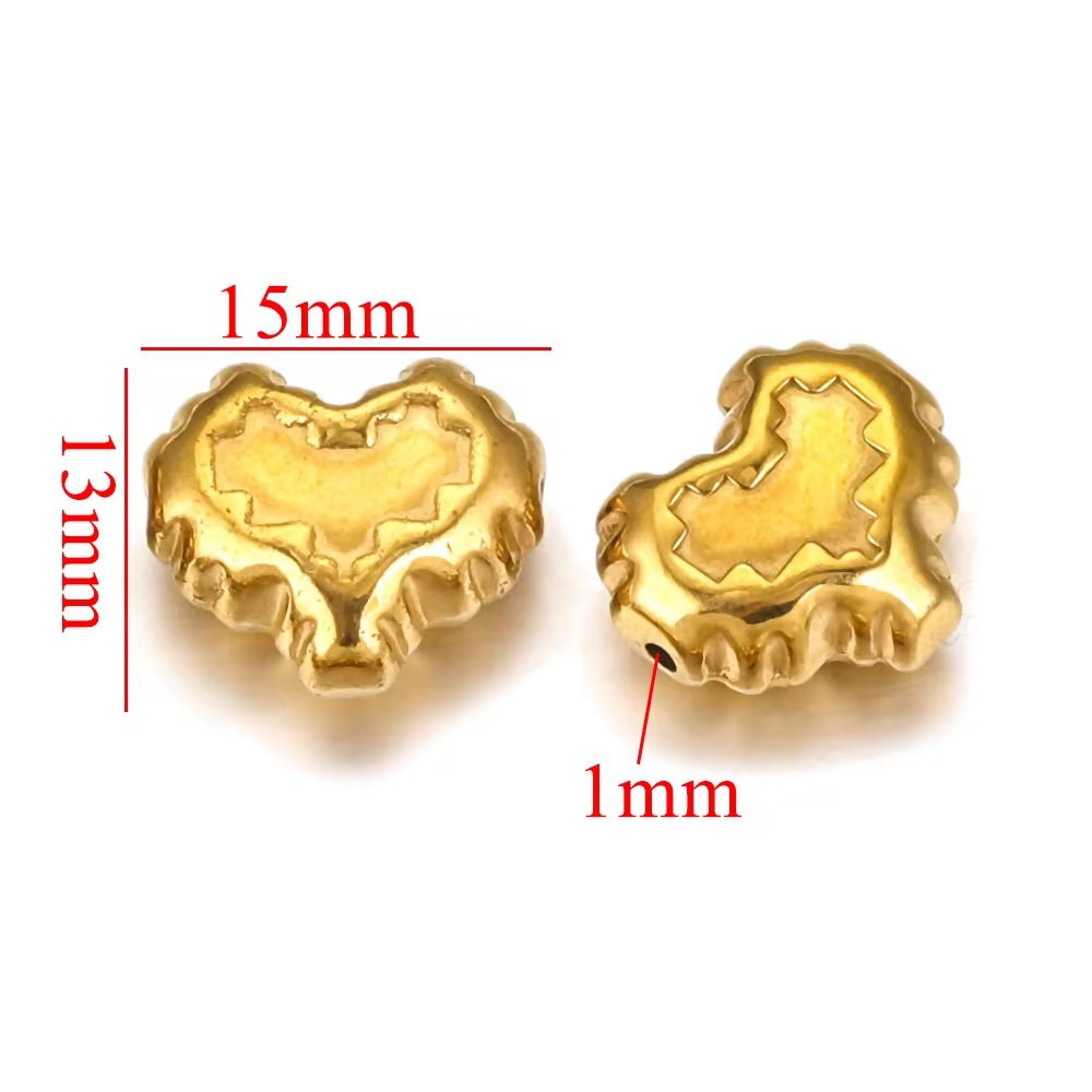 Perforación de acero inoxidable gran agujero diafragma de perlas de oro 18K colgante collar perlas DIY joyas pulseras al por mayor