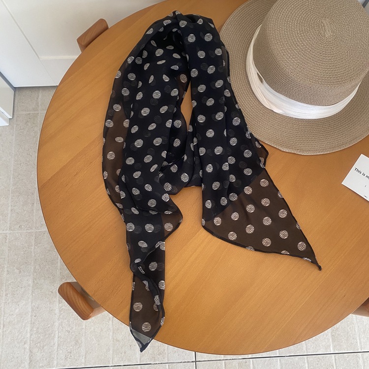 레트로 빅 폴카 도트 블랙