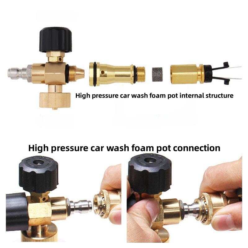 Cross-border supply high-pressure water gun 1/4 quick-connect car wash foam pot multi-functional snowflake foam sprayer with 5-color nozzles