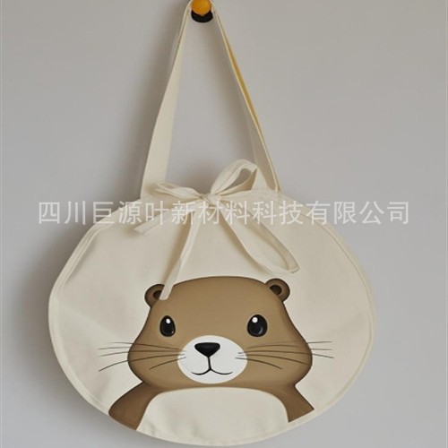 可定 制亚马逊跨境货源小众ins圆形手拎单肩帆布包女复古文艺布袋