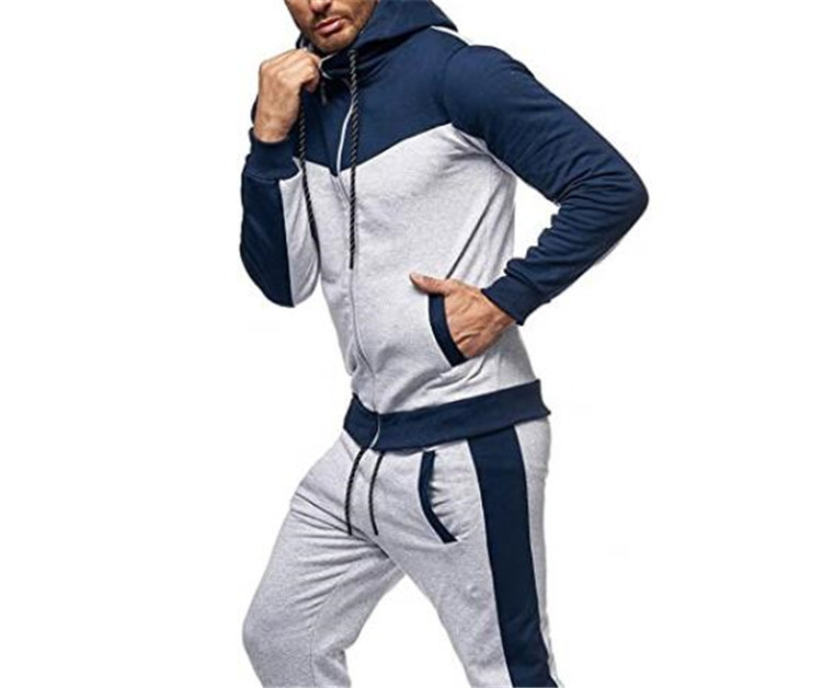 Men's Clothing Autumn and Winter Sweatshirt Suit Men's Casual Hooded Sweatshirt Suit Men's Sports Cardigan Sweatshirt Suit Manufacturer_desvips.com