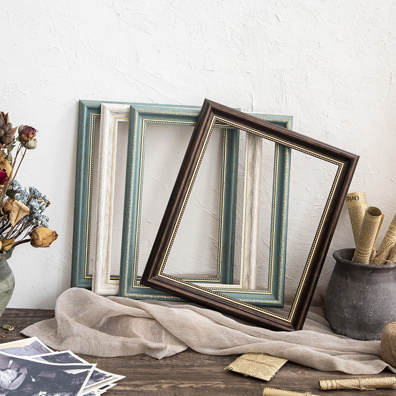Vintage Oil Painting Frame Outer Frame Mounted Classical Ma Cloth Strip Digital Oil Painting Empty Frame Any Size Custom Photo Frame Wall Hanging