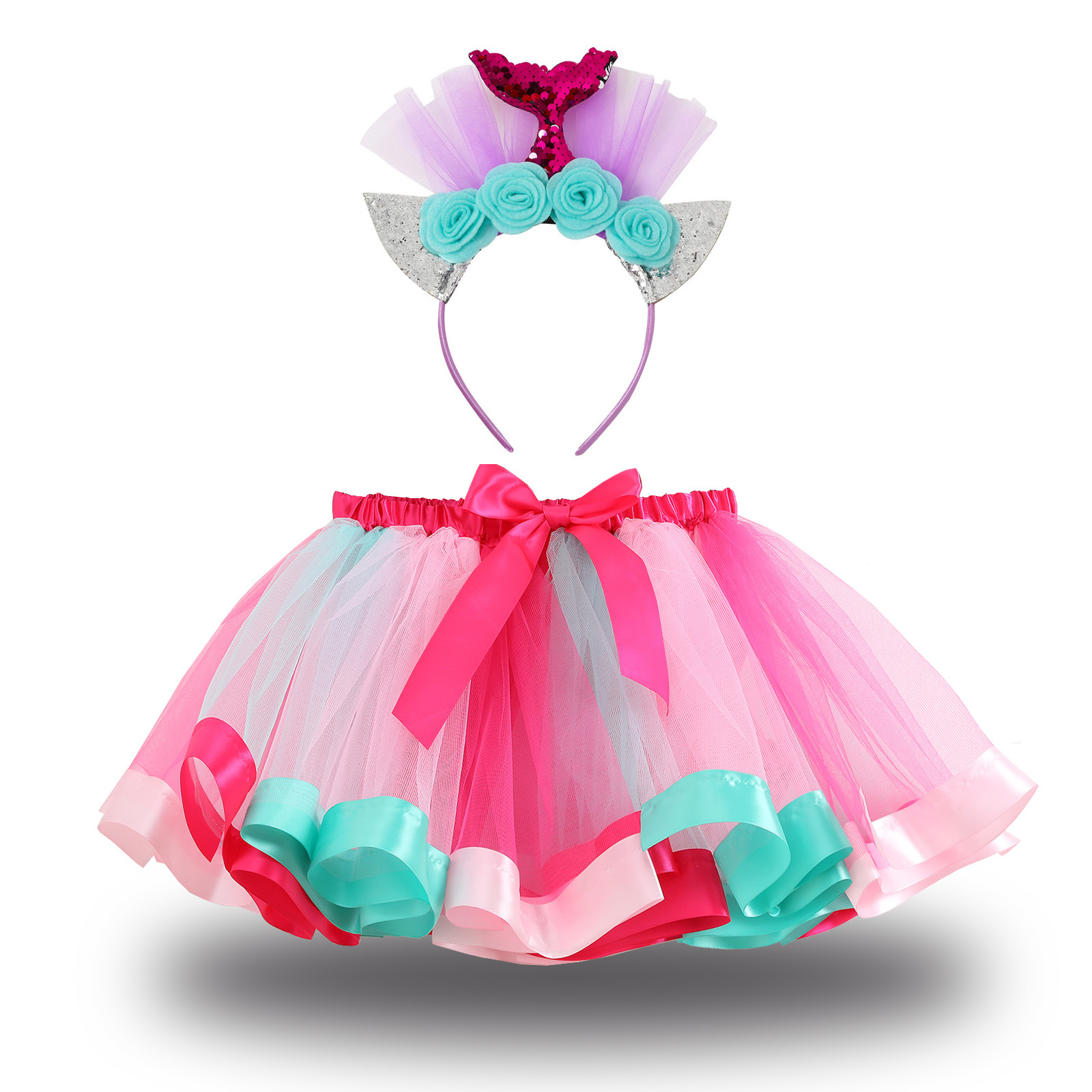 Pettiskirt de las muchachas fronterizas para la falda libre de los niños del headwear Vestido de princesa tutu de los niños europeos y americanos en stock al por mayor