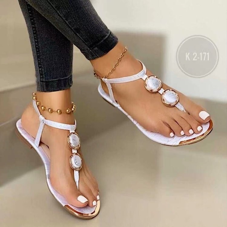 Plus Size Women's Flat Sandals Summer New Style Lightweight Flip Flops European American Beach Sandals_vogvips.com